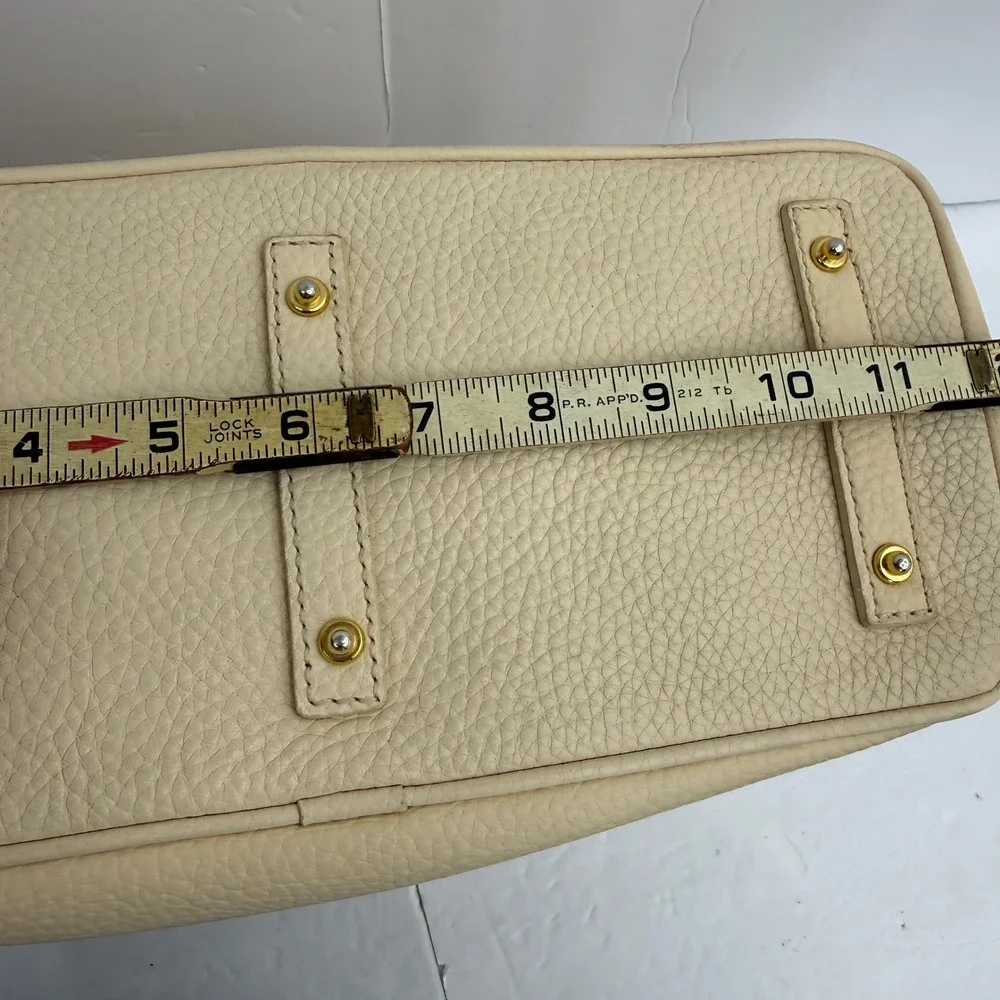 Dooney & Bourke Pebble Grain Tote‎ Bag Womens Cream Leather Shoulder Bag